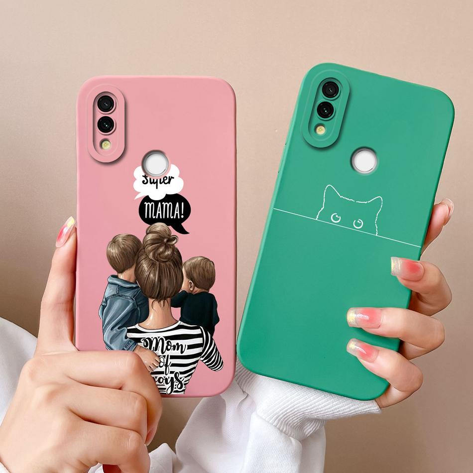 Case Cover For Redmi 7 Cartoon Soft Smooth Liquid Silicone Full Protection Anti Choc Phone Cover For Xiaomi Redmi7 Bumper Fundas