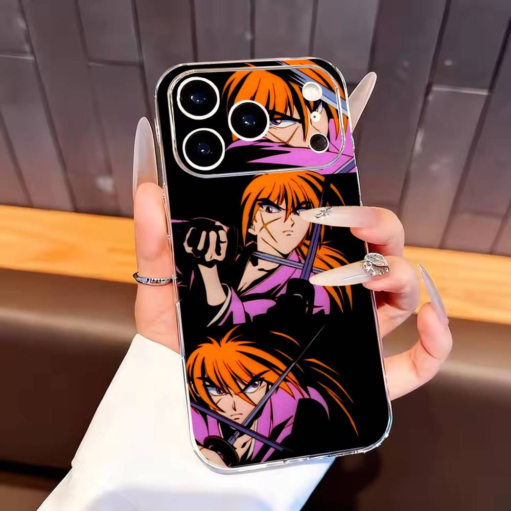 Anime R-Rurouni Kenshin Phone Case For iPhone17,16,15,14,13,12,11 Plus,Pro Max Soft Transparent Cover