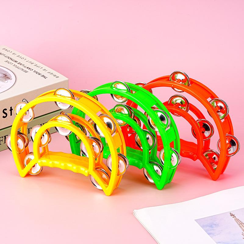 Orff Hand Bell Colorful Tambourine Double Layer Hand Bell Drum Adult Music Gift Educational Toys Ktv Party Percussion Instrument