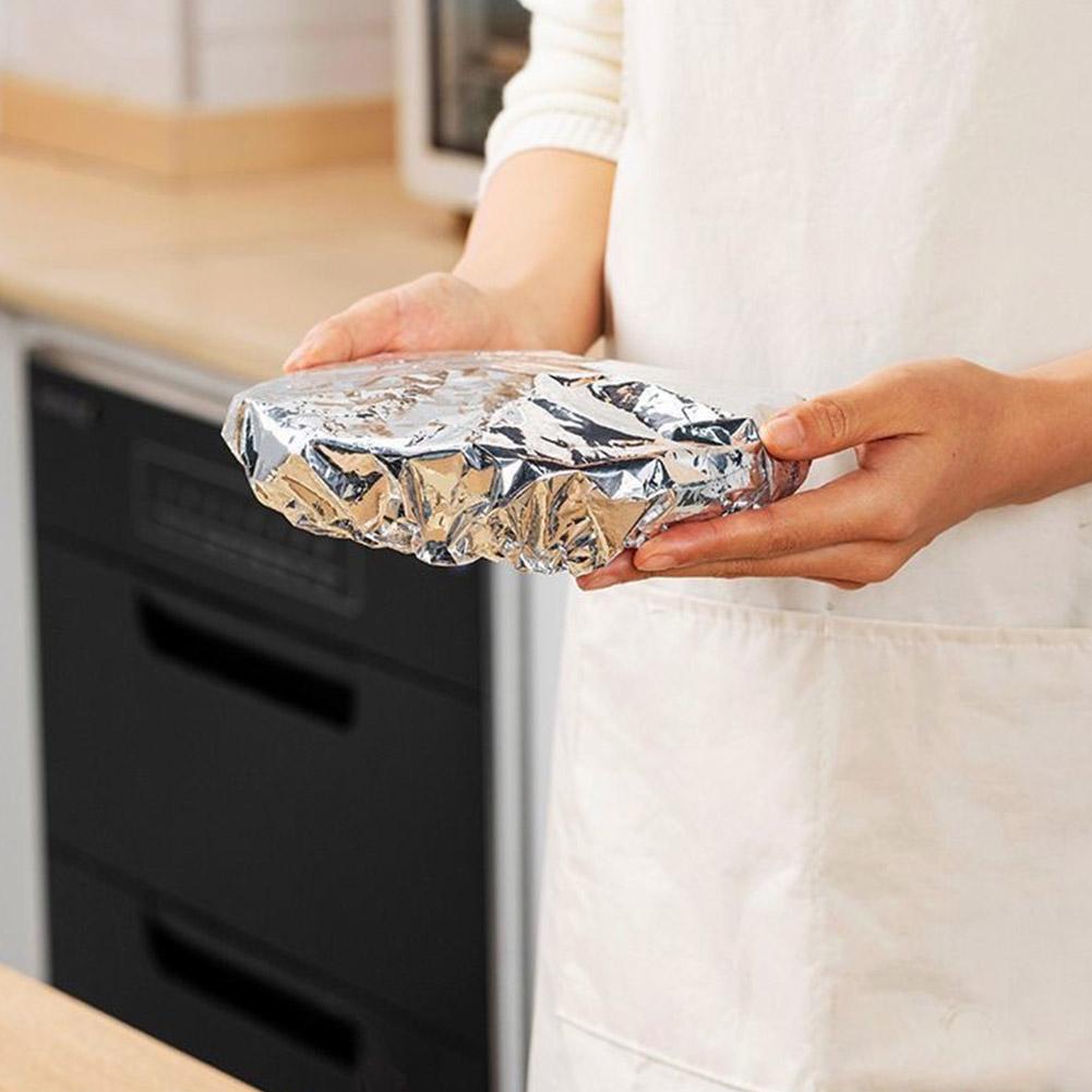 Aluminum Foil Food Cover Elastic Aluminum Foil Food Fresh-Keeping Protector Dish Table Organize T1E7