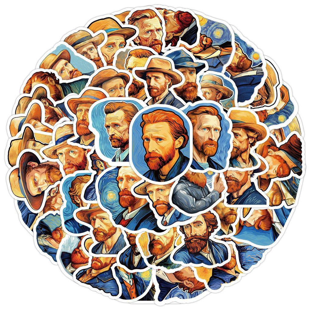 Retro Oil Painting Graffiti Stickers - 50/100 Sheets Waterproof Decorative Stickers for Stationery and Water Bottles