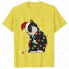 Fashion Trendy T Shirt Short Sleeve Tees for Unisex Funny Christmas Lights Cat T Shirts Female Korean Casual Streetwear Tshirt