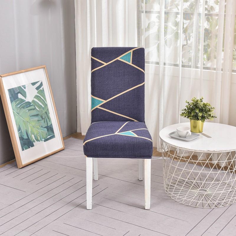 1PC Geometrischer elastischer Esszimmerstuhlbezug Stretch Sitzbezug Schonbezüge Stuhlhussen für Esszimmer Hochzeit Hotel Bankett Büro
