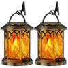 2/4PCS Solar Flame Hanging Lamp Waterproof Outdoor Light with Flickering Effect for Garden Patio Yard Path Christmas Decor