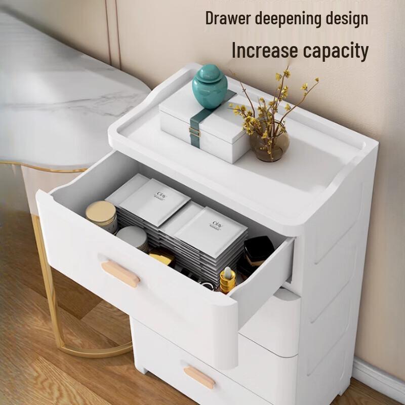 Gabinete de Almacenamiento de Cajones de Plástico de 4 Niveles