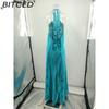 BITCED Summer Sexy Elegance Women's Satin Strapless Ball Gown Party Travel Dress