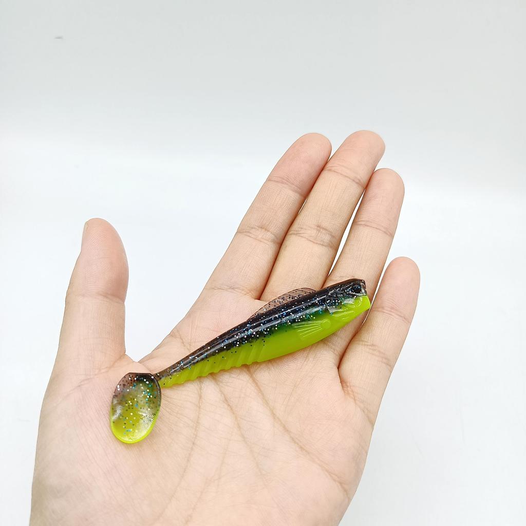 DUODUOYU 6PCS New TPE T-Tail Soft Fishing Lure 4.2g/76mm Jigging Wobblers Tackle Bass Pike Artificial Silicone Swimbait Tackle