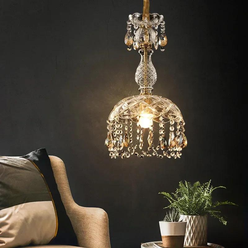 Luxury Vintage LED Crystal Chandelier Dining Room Children's Room Living Room Bedroom Entryway Attic Art Deco Pendant Lamp