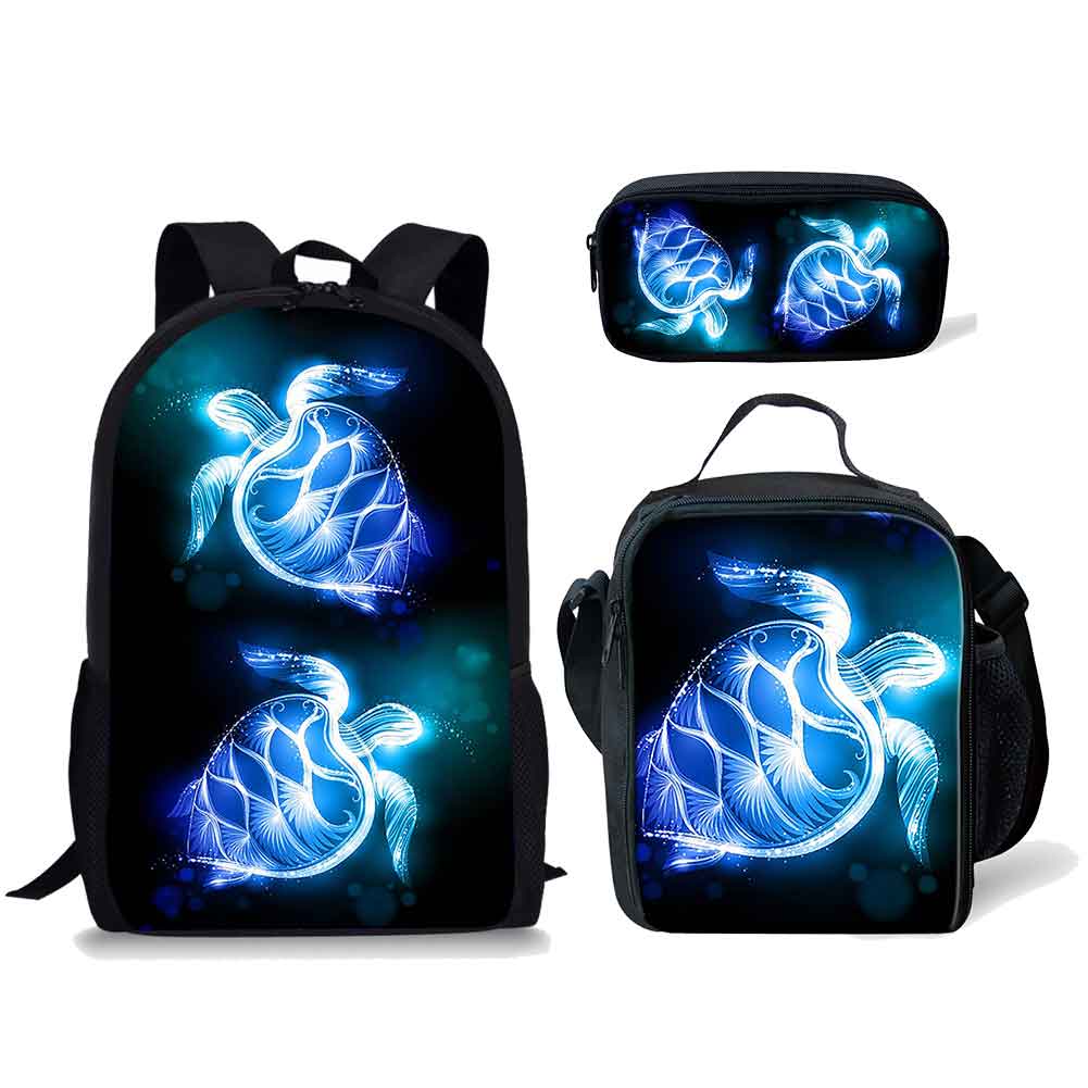 Classico Novità Particolare Fresco Tartaruga Modello Stampa 3D 3pz/Set alunno Zaini Scolastici Zaino Giorno per Laptop Zaino Zaino per Pranzo Astuccio