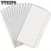 35pcs A6 Size Binder Pockets 6 Holes Budget Cash Envelopes Budgeting Frosted Zipper Folders Loose Leaf Bags Waterproof PVC Document Pouch Filing Bags