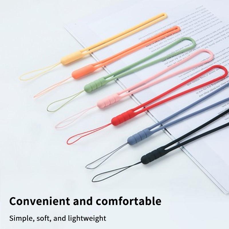 Håndleddshengende Silikon Lang Telefonreim Stropp Mobiltelefonkjede Lanyard For Iphone For Android Nøkkelringer Veskedekorasjon