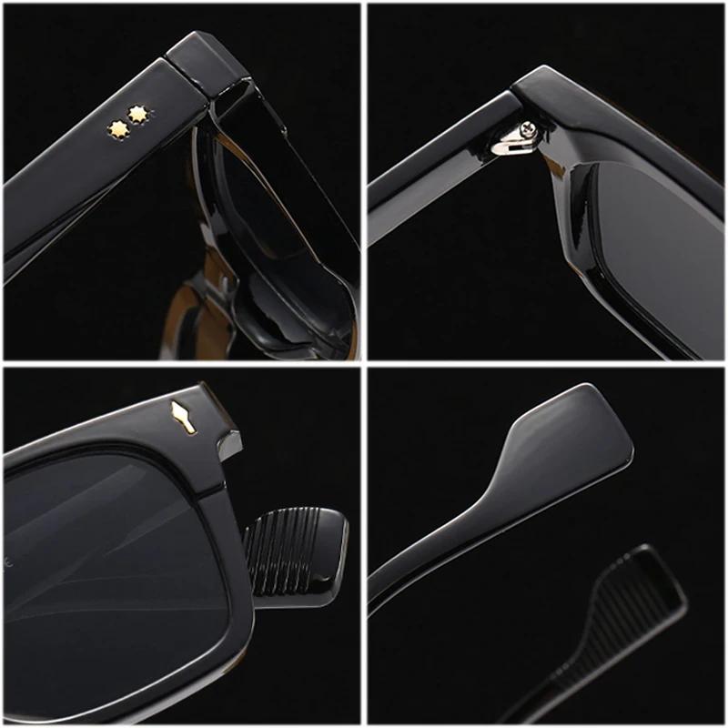 SHAUNA Neue Damen Sonnenbrille mit quadratischen Nieten, UV400, Retro-Farbverlauf, Herren, blau-grüne Sonnenbrille