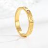 18k Gold Plated Ring Moissanite Engagement Wedding Band Stainless Steel Fade Resistant Trendy Jewelry