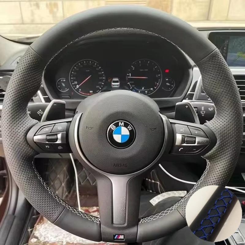 Ręcznie szyta osłona kierownicy samochodowej ze skóry mikrofibry do BMW M Sport F06 F10 F15 F16 F20 F21 F25 F30 F32gt F80 F82 X1 X3 x5