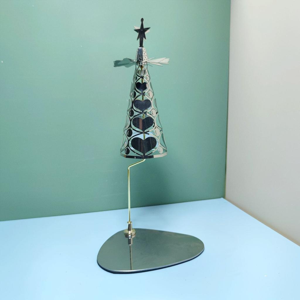 Source Manufacturer Amazon INS Creative Christmas Gift Aromatherapy Cone Light and Shadow Romantic Rotating Candlestick Revolving Lantern