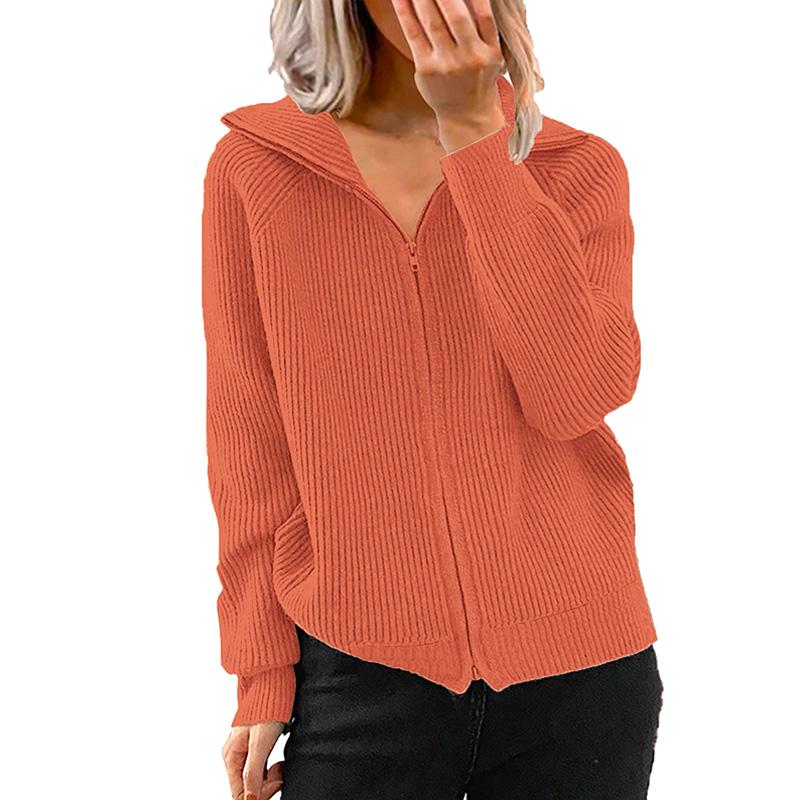 

Женская куртка на молнии, однотонное пальто, кардиган с отложным воротником, полосатая осенняя свободная мода