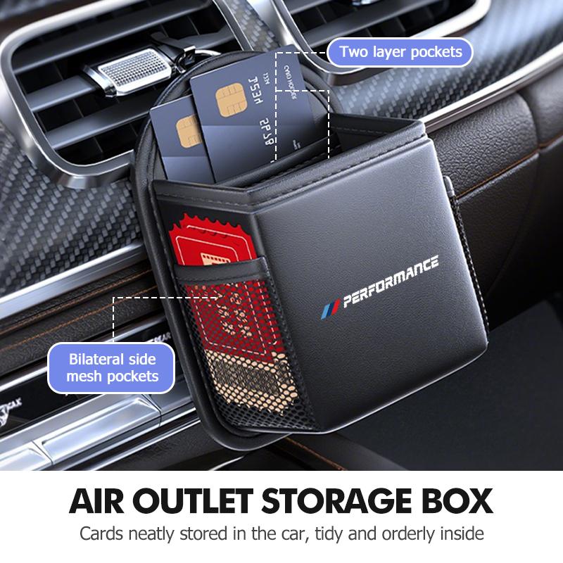 Car Air Outlet Storage Bag ID Card Bag Double-layer Storage Bag For BMW X1 X2 X3 X4 X5 X6 X7 G20 G30 6GT E46 E90 E60 F10 E39