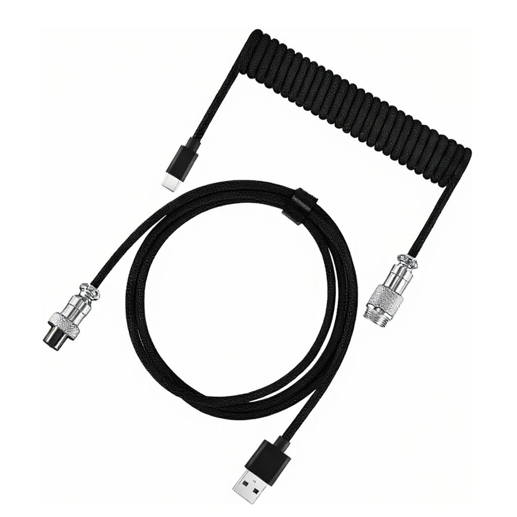 Mechanical Keyboard Coiled Cable USB Type C Mechanical Keyboard Aviator Desktop Computer Aviation Connector Cord Max 3M