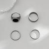 Hexagon Zinc Zinc Alloy Birthday Gift Letter Korean Style Ring Vintage Ring Fashion Jewelry Men Ring Set