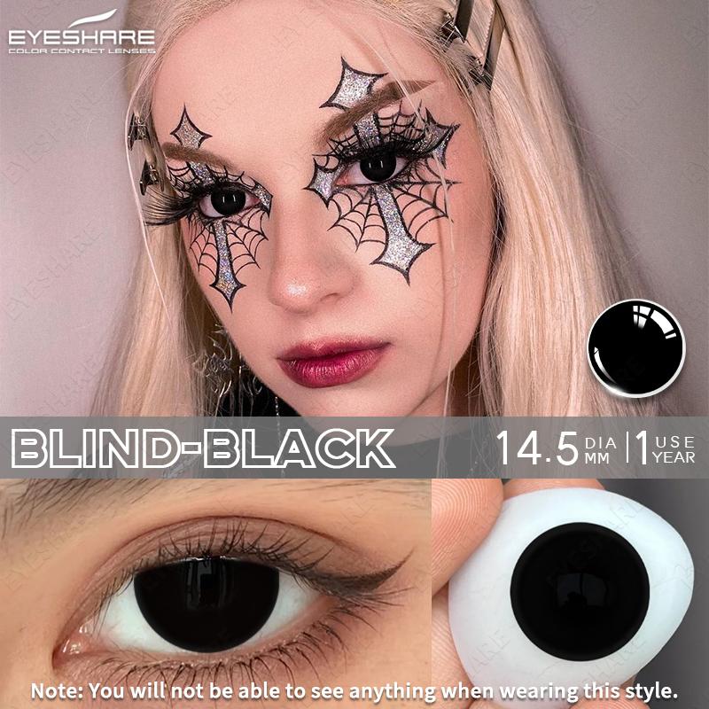Eyeshare Halloween Cosplay Lenses Color Contact Lenses for Eyes 1pair Black Out Eye Lens Color Eye Lens White Contacts Lenses