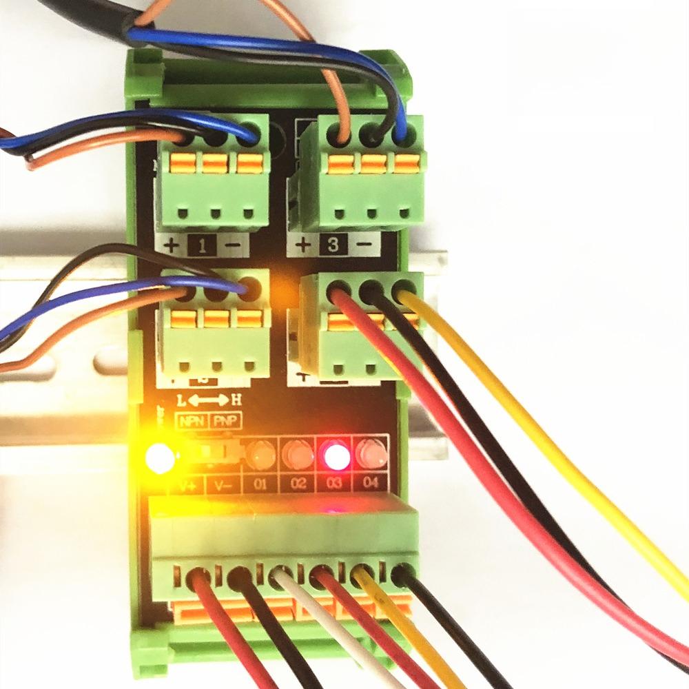 PLC Input Module Terminal Block 4 6 Way/Channels Photoelectric Proximity Switch NPN PNP Sensor 3 Wires Conversion Transfer Board
