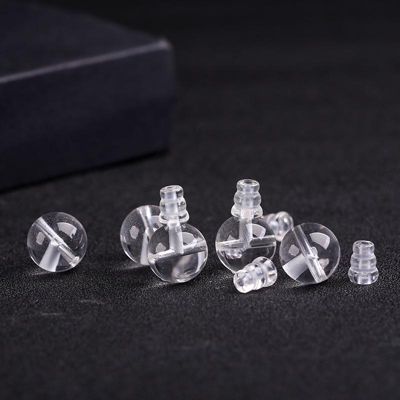 

White Glazed Three-Way Stupa Buddha Head Bracelet Beads 6mm Three-way