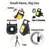 2Pcs Cob Keychain Work Light Rechargeable EDC Flashilight Emergency Light with Folding Bracket Bottle Opener for Camping