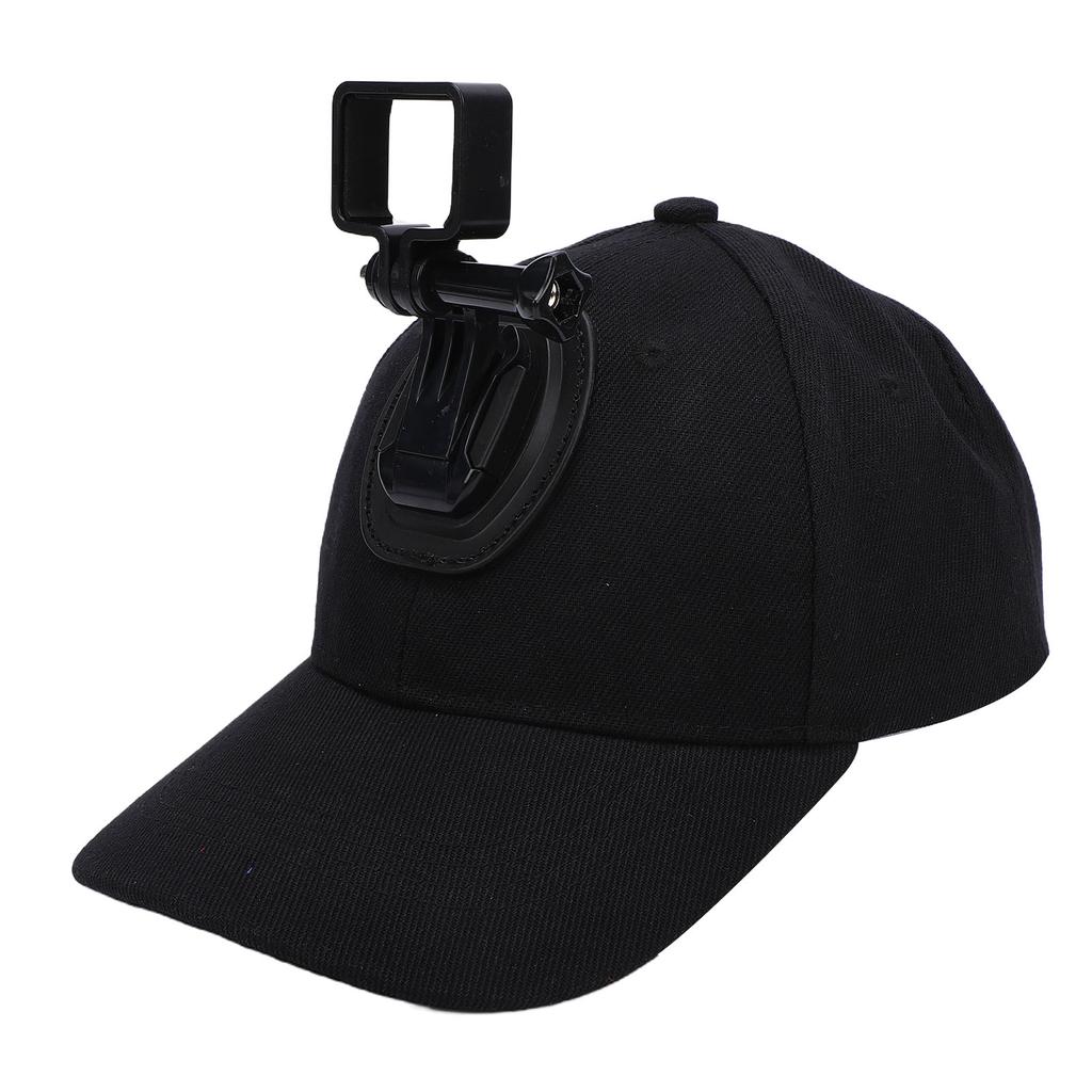 Baseball Cap with Action Camera Mount Bracket Fit for Pocket 3 Sport Camera Hat Lightweight Wide Compatibility Black