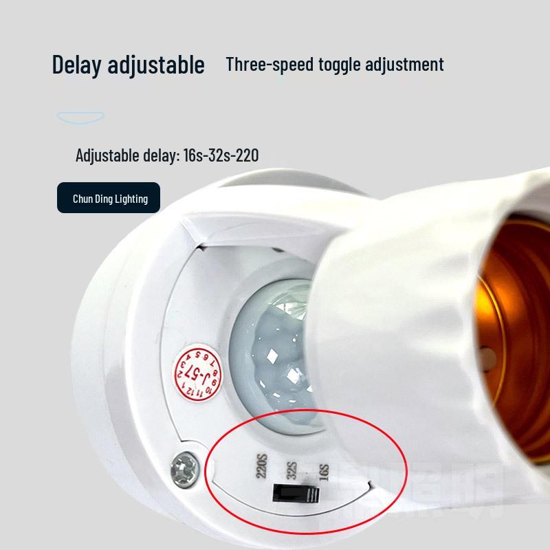 E27 Smart Motion-Sensing Adjustable Light Holder: Activates as Person Approaches