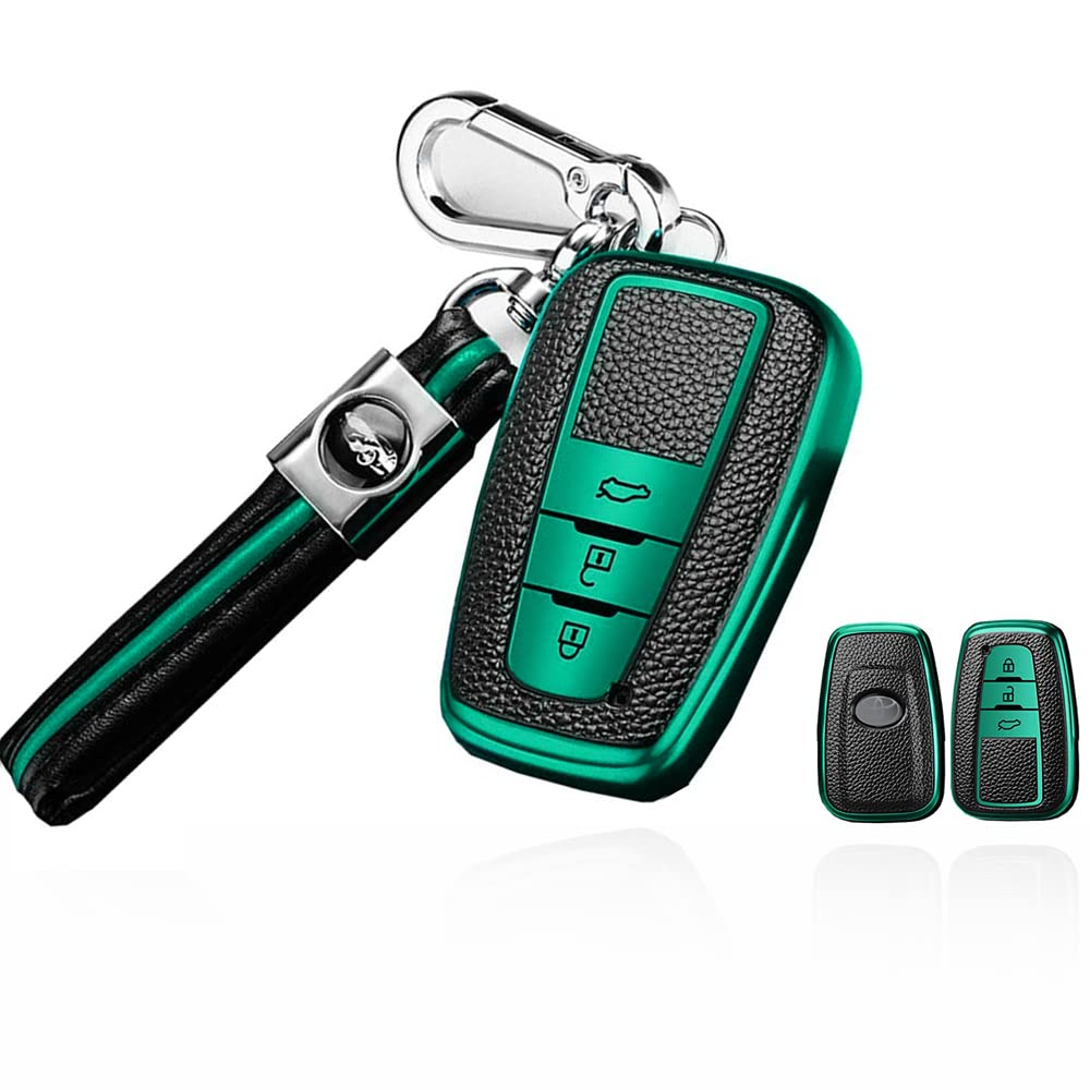 

Toyota Smart Key Case, Key Cover, Key Protection, Key Holder, C-HR, New Crown, 50 3 buttons зелёный