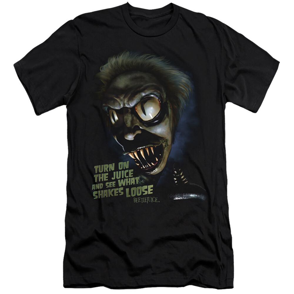 Beetlejuice Premium Canvas T-Shirt Turn on the Juice Black Tee S