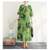 Summer Printed Green Vintage Republican Style Temperament Elegant Dresses