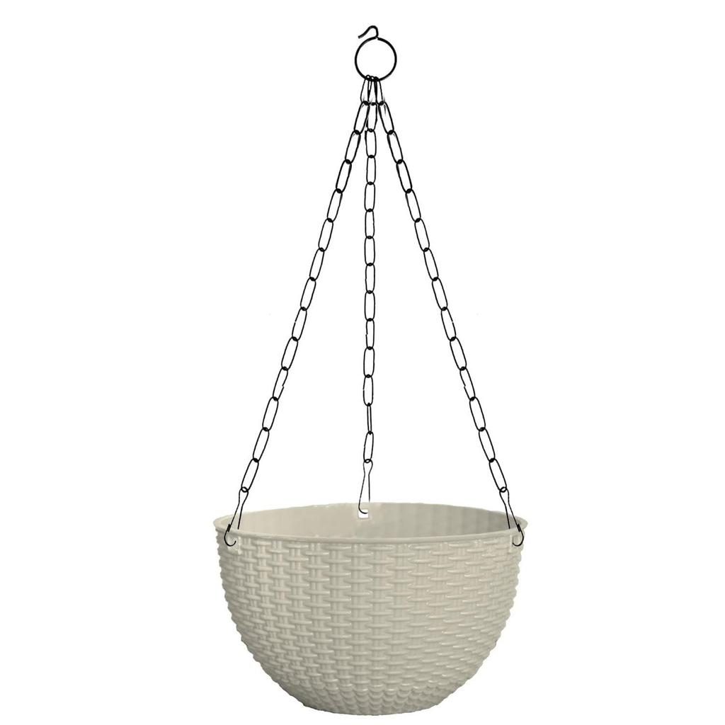 Set of 5 Plastic Hanging Flower Pot for Balcony & Railing | Planters for Home-Lawns & Gardening | (Flowers Not Included)