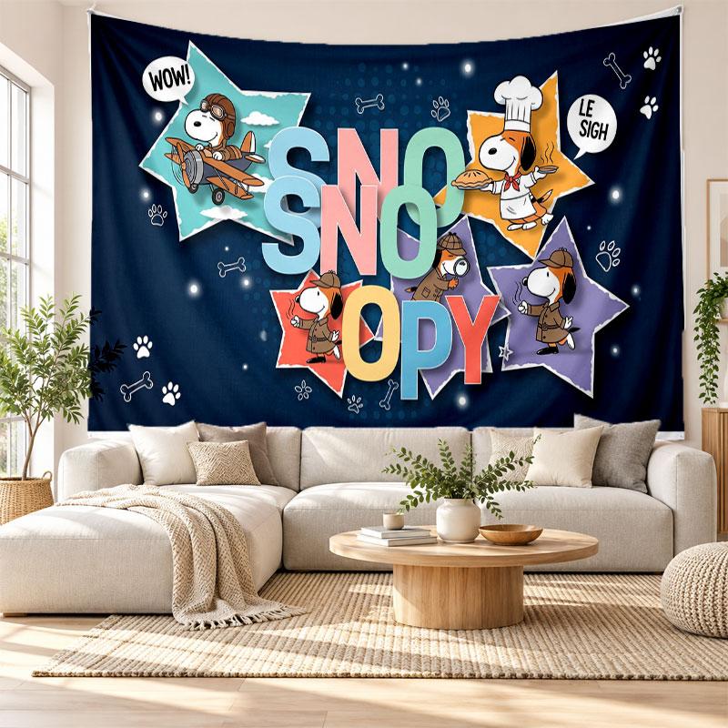 Snoopy Peanuts Wall Tapestry Home Decor Hanging Cloth Art Background Tapestry for Bedroom