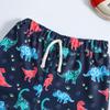 Children's Dinosaur Print Quick-Dry Swim Trunks - Toddler & Boys' Cute Flat-Leg Shorts