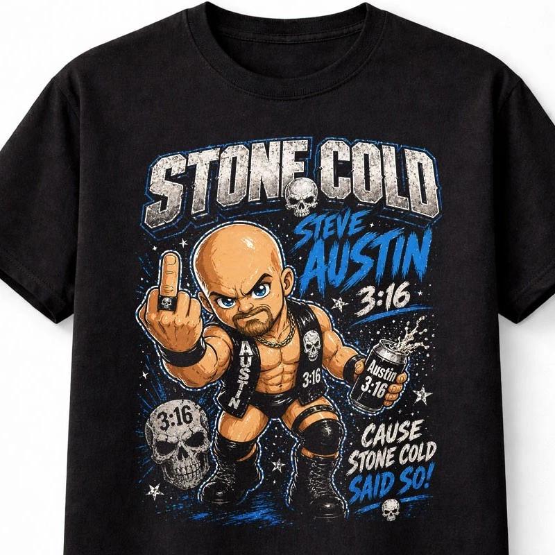 Stone Cold Steve Austin 316 Smoking Skull Legend Wrestling Unisex TShirt S