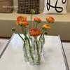 6/8 Stück Transparente Glasvase, Runde Form, Hochwertige Glasdekoration, Blumenarrangement, Hydroponischer Pflanztopf, Kombinationsvasendekoration