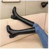 Leather Elegant Ladies Knee High Shaft Shoes Round Toe Demi-season Large Size Warm Trend 2024 New In On Offer Women's Long Boots