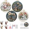 1pc Bicycle and Flower Pattern DIY Embroidery Kit for Beginners