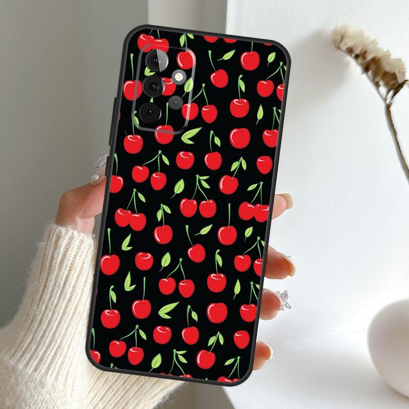 Food Fruit Red Cherry Case For Samsung Galaxy A52 A32 A12 A16 A26 A36 A56 A15 A35 A55 A34 A54 A13 A33 A53 A17 A06