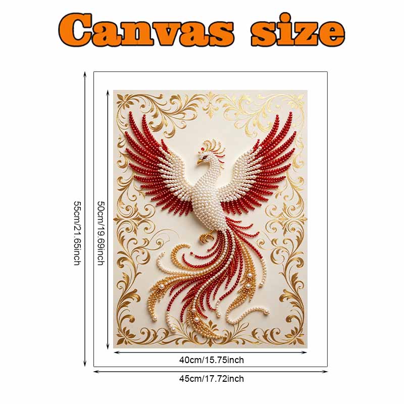 Pearl Painting 5D DIY Phoenix Pearl Gemstone Art Diamond Painting Kit for Adults/Beginners Gift Ideas Home Decor Wall Hanging Craft