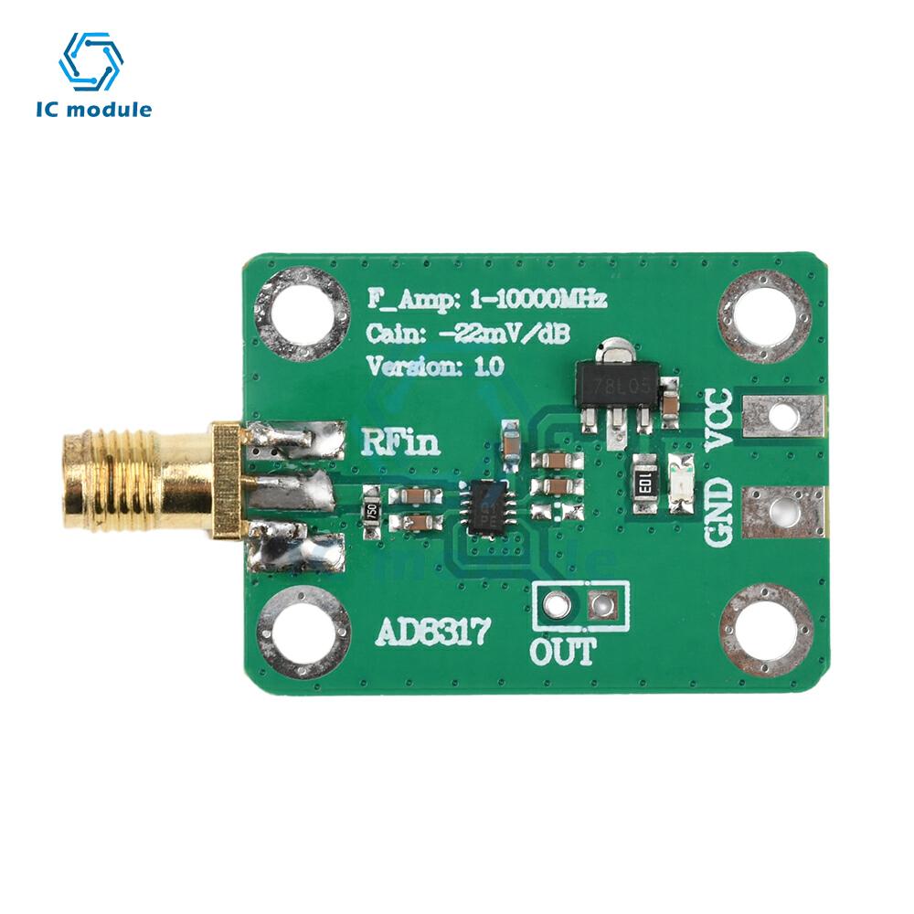 AD8317 High Frequency Output Log Detector Power Meter 1M-10000MHz DC 7-15V RF Module RF Signal Power Detection