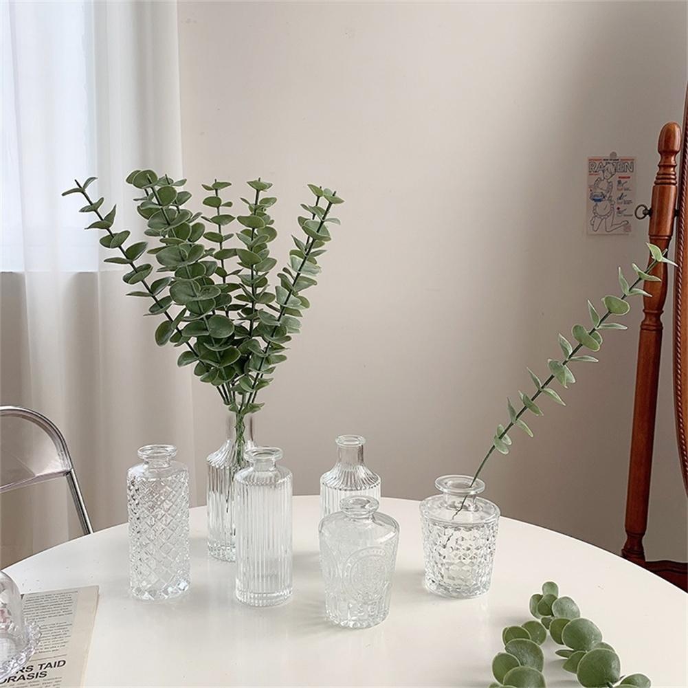 1/12 bucăți plastic eucalipt cu frunze de plante false material pentru flori pentru flori de nuntă