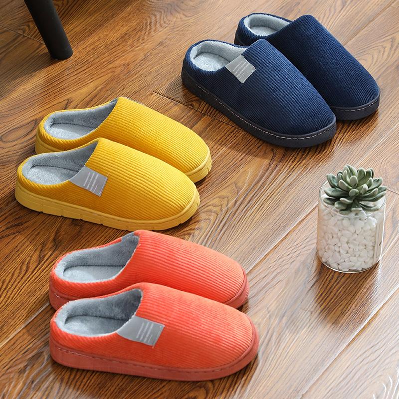 Cotton slippers thickened autumn and winter warm household non-slip thick-soled confinement shoes cotton shoes women