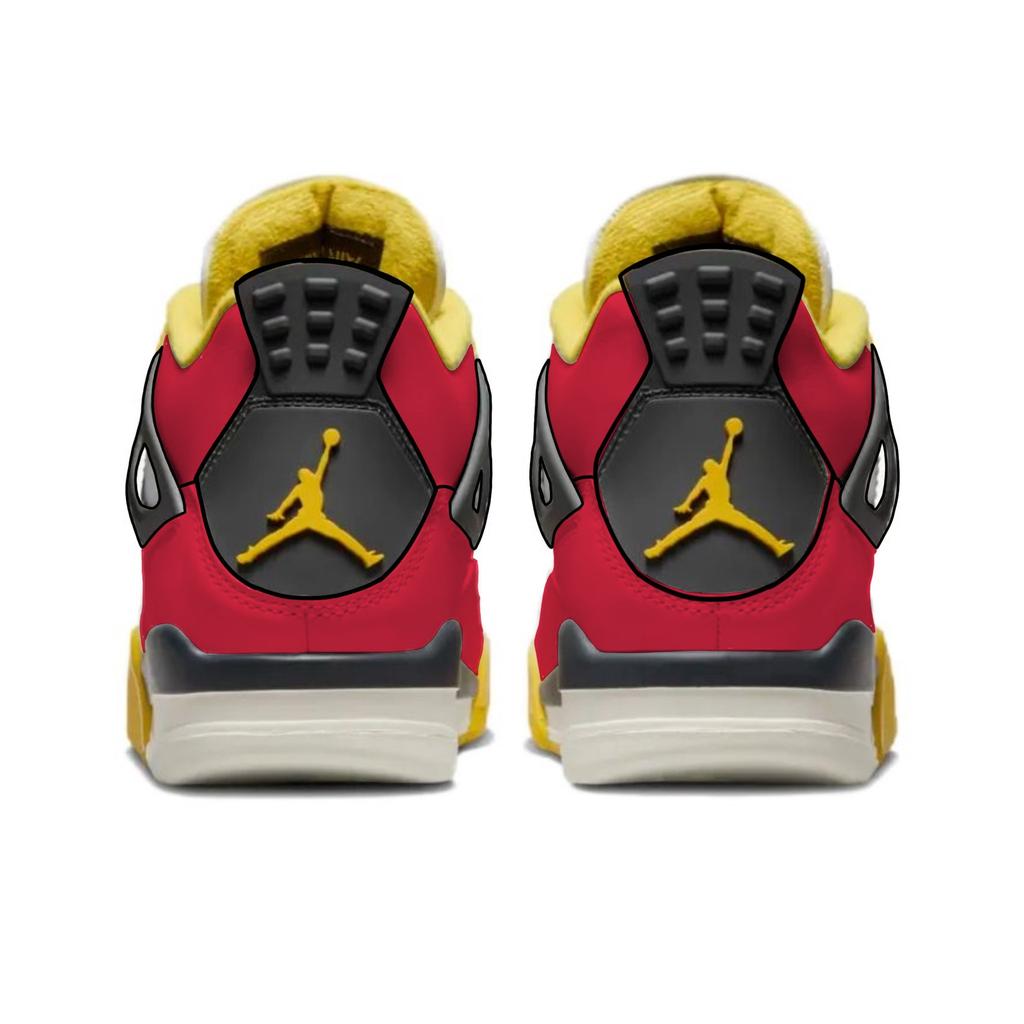 Jordan Air Jordan 4 Slip Resistant Abrasion Resistant Mid Top Vintage Basketball Shoes Unisex Red AQ9129-101(Team239-)