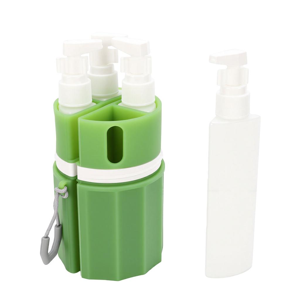 4 in 1 Suction Cup Travel Bottles 55ml Each Refillable Silicone Liquid Travel Pump Bottles Green