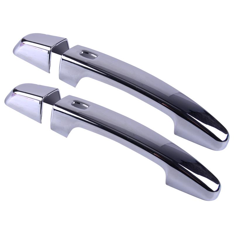 Self-Adhesive Chrome ABS Exterior Side Door Handle Cover Trim Handle Bezel Smart Keyless Fit for Chevrolet Equinox SUV 2018-