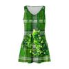 Women's Floral Print Dress, Vest, Skirt With Pockets, Beach Skirt, V-Neck Vest Skirt