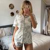 Short-Sleeve Collared Pajamas with Casual European-Style Fashion Shorts—Homewear Set