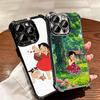 Heidi Cartoon Cute Plating Phone Case For Iphone 16 17 Pro Max Air 16E 14 15 Plus 12 13 Mini Anti-Fall Airabag Cover